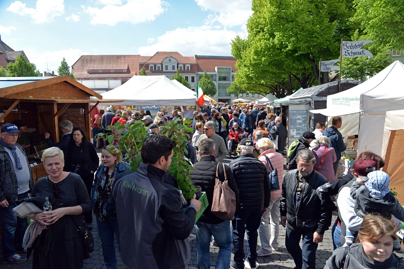 Markttreiben auf dem Frühlings- und Genussmarkt 2019 © C. Maurer/Stadt Delitzsch